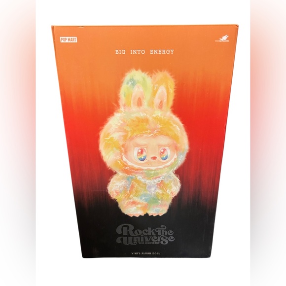 100% Authentic POPMART Labubu Big Into Energy Rock the Universe Vinyl Plush Doll - Picture 7 of 7